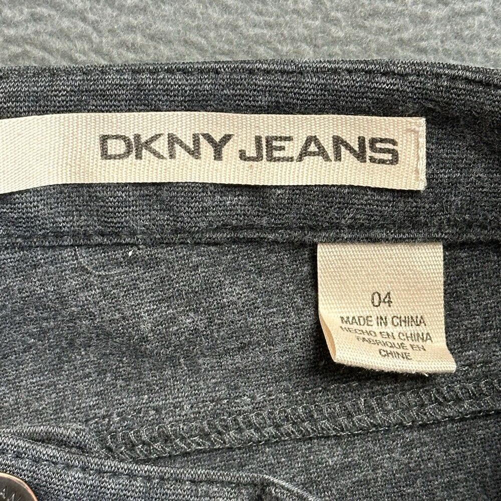DKNY Jeans Womens 4 Pants Gray Straight Knit Stretch Mid Rise Casual EUC - Picture 5 of 11